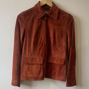 Liz Claiborne Suede Jacket in Rust